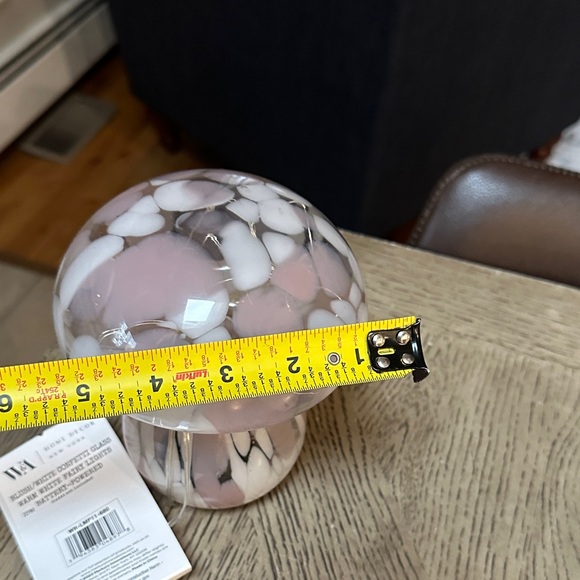 W&A Blush/White Confetti Glass Mushroom Light - Picture 5 of 5